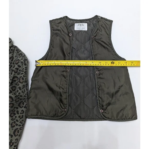 ZARA GIRLS Animal Print Jacket With Removable Inner Vest Size 5